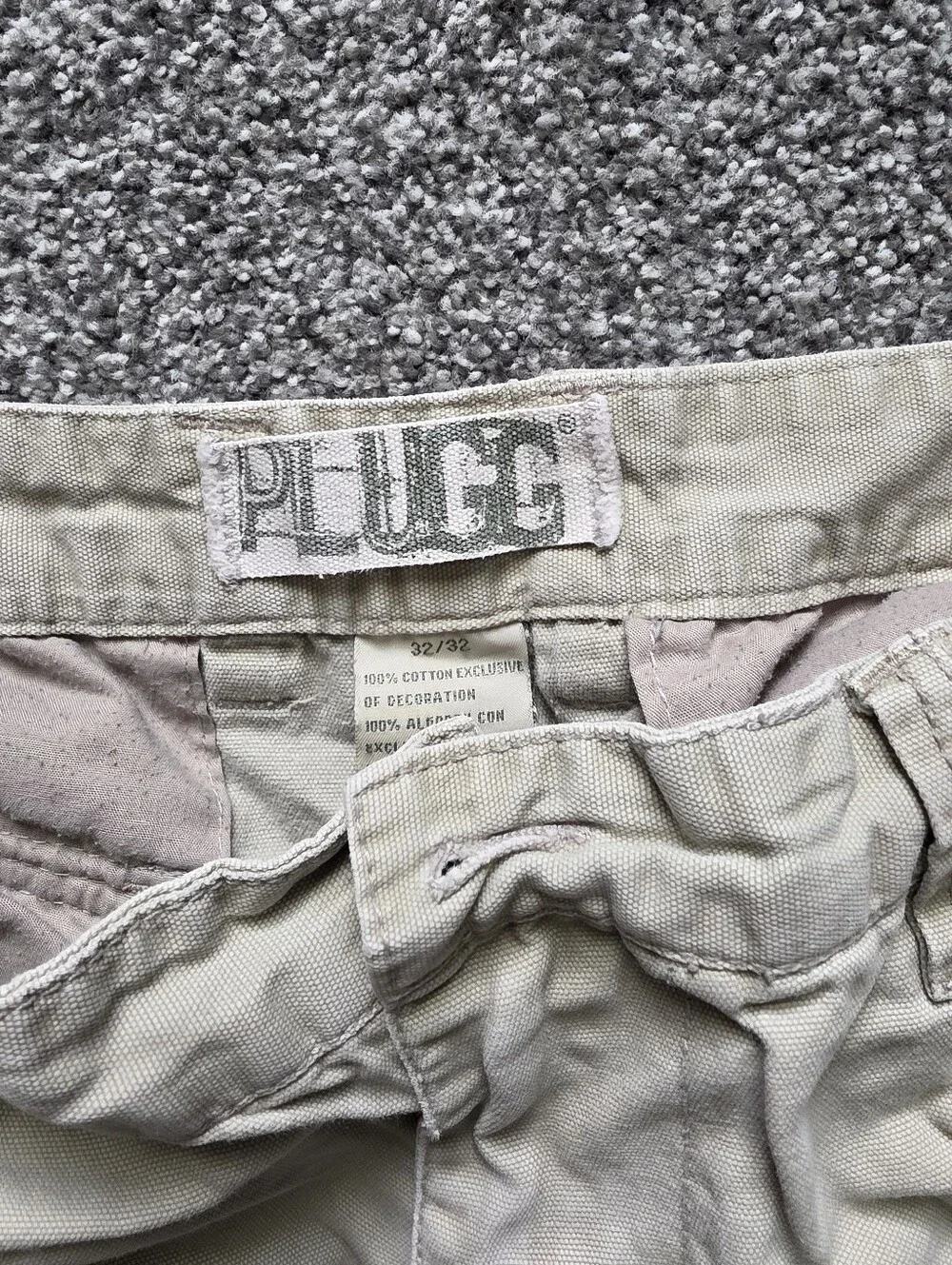 Plugg Men's Cargo Pants in Light Beige - Utility Pockets